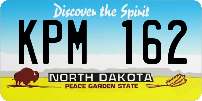 ND license plate KPM162