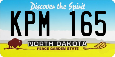 ND license plate KPM165