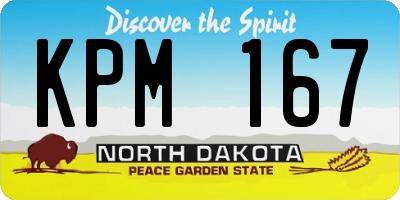 ND license plate KPM167