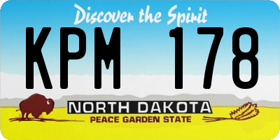 ND license plate KPM178