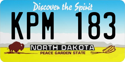 ND license plate KPM183