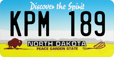 ND license plate KPM189