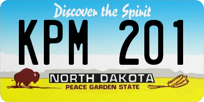 ND license plate KPM201
