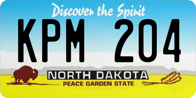 ND license plate KPM204