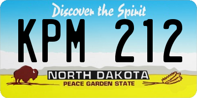 ND license plate KPM212