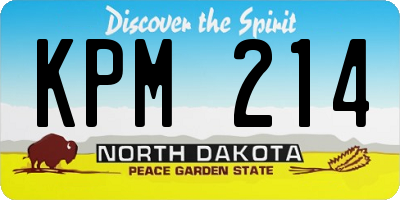 ND license plate KPM214