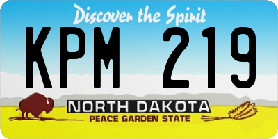 ND license plate KPM219