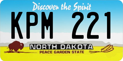 ND license plate KPM221