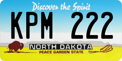 ND license plate KPM222