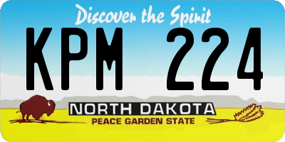 ND license plate KPM224