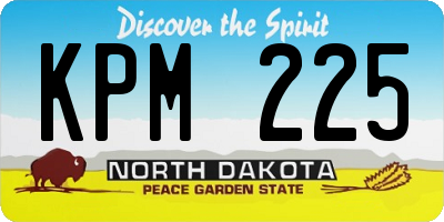 ND license plate KPM225