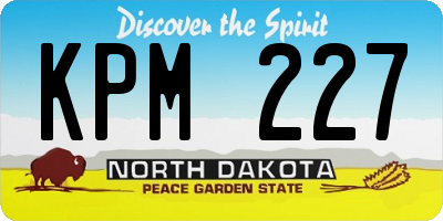 ND license plate KPM227