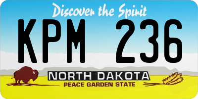 ND license plate KPM236