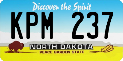 ND license plate KPM237