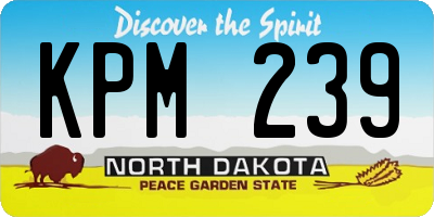 ND license plate KPM239