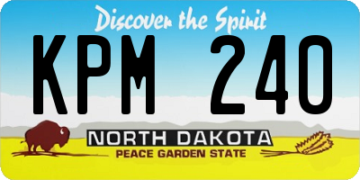 ND license plate KPM240