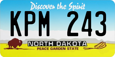 ND license plate KPM243