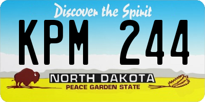 ND license plate KPM244