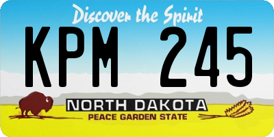 ND license plate KPM245