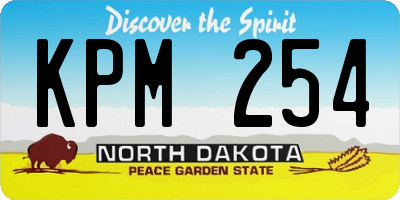 ND license plate KPM254
