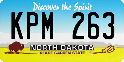 ND license plate KPM263