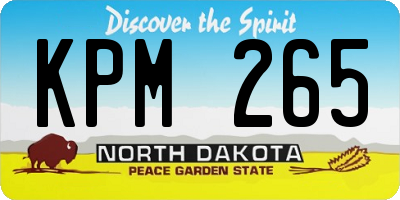 ND license plate KPM265