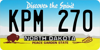 ND license plate KPM270
