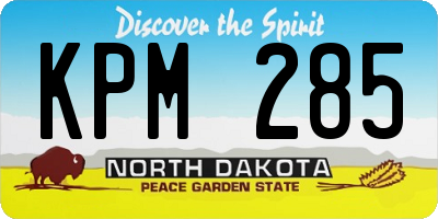 ND license plate KPM285