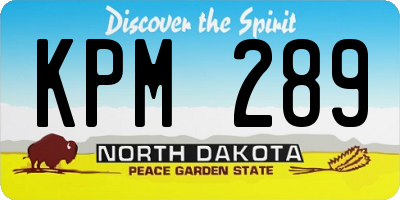 ND license plate KPM289