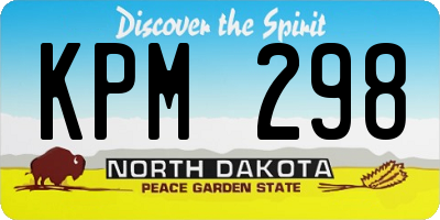 ND license plate KPM298