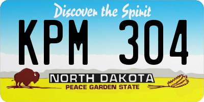 ND license plate KPM304