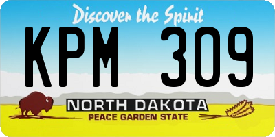 ND license plate KPM309