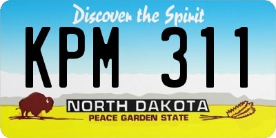 ND license plate KPM311