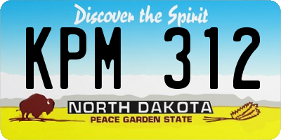 ND license plate KPM312