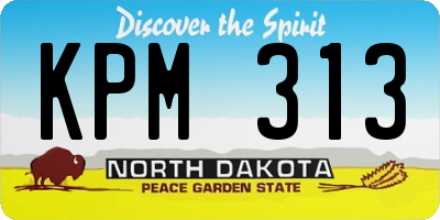 ND license plate KPM313