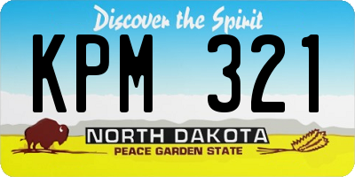 ND license plate KPM321
