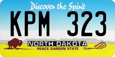 ND license plate KPM323