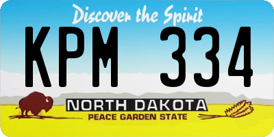 ND license plate KPM334