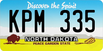 ND license plate KPM335