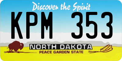 ND license plate KPM353