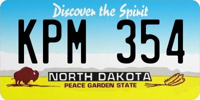 ND license plate KPM354