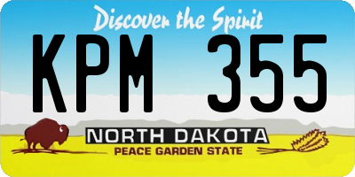 ND license plate KPM355