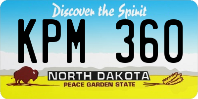 ND license plate KPM360