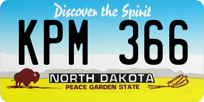 ND license plate KPM366