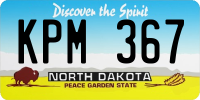 ND license plate KPM367