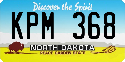ND license plate KPM368
