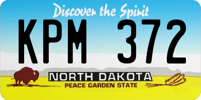 ND license plate KPM372