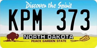 ND license plate KPM373