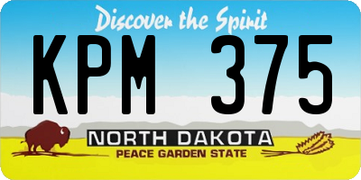 ND license plate KPM375