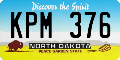 ND license plate KPM376